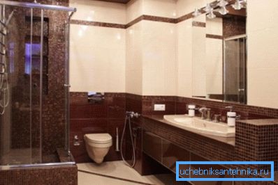 Layout moderno della stanza con doccia e lavabo Layout moderno della stanza con doccia e lavabo