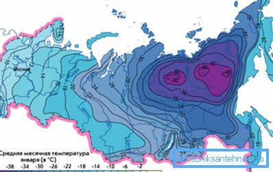 La temperatura media di gennaio su una mappa del paese. La temperatura media di gennaio su una mappa del paese.