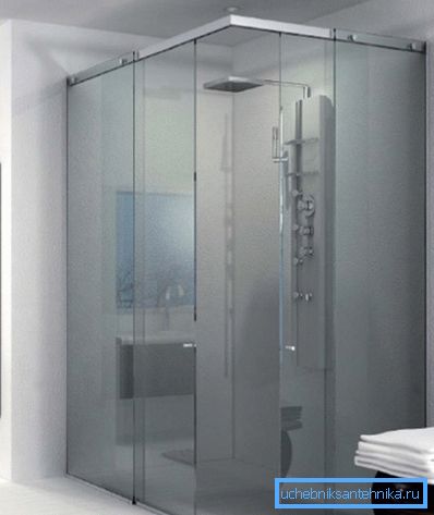 Doccia di vetro senza pallet Doccia di vetro senza pallet