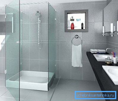 Cabina di vetro con pallet Cabina di vetro con pallet