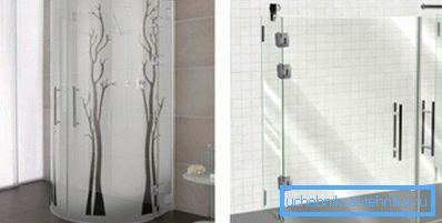 La cabina doccia in vetro può essere trasparente o satinata. La cabina doccia in vetro può essere trasparente o satinata.
