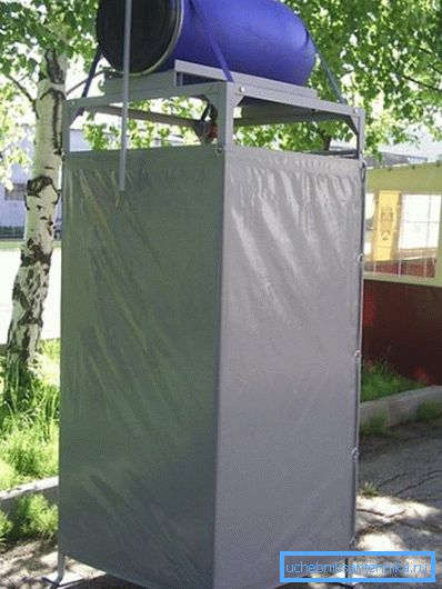 Doccia a muro di tela cerata. Doccia a muro di tela cerata.