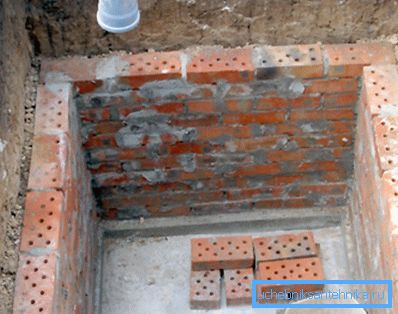 Le pareti del pozzetto rivestite di mattoni Le pareti del pozzetto rivestite di mattoni
