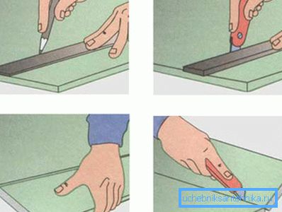 Ecco come viene tagliato il cartongesso. Ecco come viene tagliato il cartongesso.