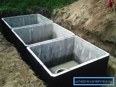 Fossa settica concreta a tre camere Fossa settica concreta a tre camere