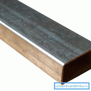 Sezione tubo 60x40 mm Sezione tubo 60x40 mm