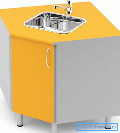 Armadio per lavabo d'angolo