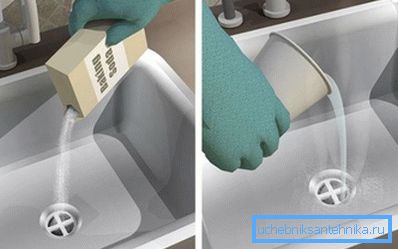 Rimozione dei depositi con soda e aceto. Rimozione dei depositi con soda e aceto.