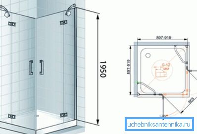 Cabina d'angolo con porte a battente Cabina d'angolo con porte a battente