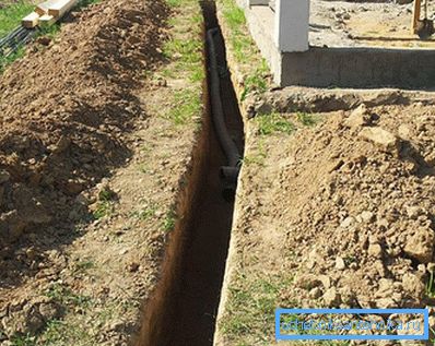 Posa nel tubo di scarico della trincea Posa nel tubo di scarico della trincea