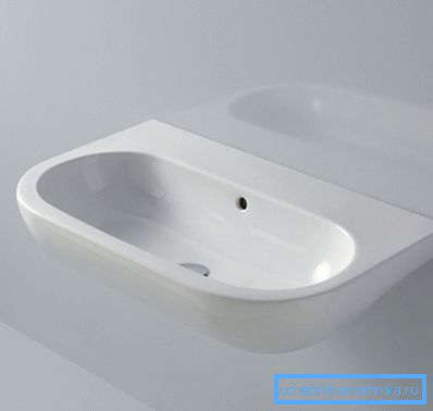 Lavabo senza foro per rubinetteria