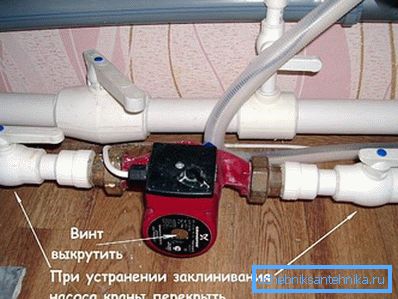 Installazione di una pompa per il riscaldamento sul tubo di ritorno e sulla vite di sfiato dell'aria Installazione di una pompa per il riscaldamento sul tubo di ritorno e sulla vite di sfiato dell'aria
