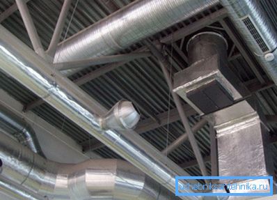Tubi di ventilazione nell'area di produzione Tubi di ventilazione nell'area di produzione