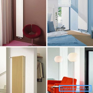 Radiatore verticale nell'interno della stanza Radiatore verticale nell'interno della stanza