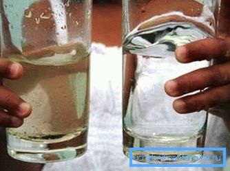 Acqua prima e dopo la filtrazione
