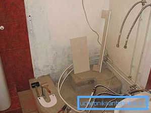 Tutto è pronto per installare il piatto doccia e la padella Tutto è pronto per installare il piatto doccia e la padella