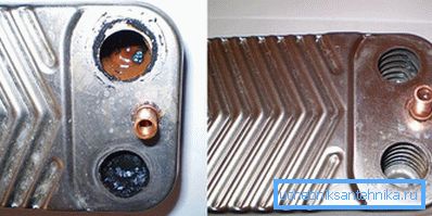 Scambiatore di calore secondario prima e dopo il lavaggio Scambiatore di calore secondario prima e dopo il lavaggio