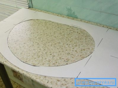 Tagliare un buco sotto il lavandino è meglio usare un modello che è stato provato sul prodotto Tagliare un buco sotto il lavandino è meglio usare un modello che è stato provato sul prodotto