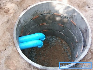 Pozzo con fogne e drenaggio nella parte inferiore Pozzo con fogne e drenaggio nella parte inferiore