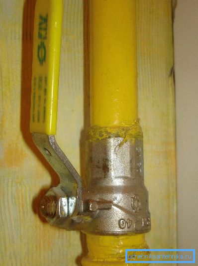 Valvola a sfera su tubo del gas Valvola a sfera su tubo del gas
